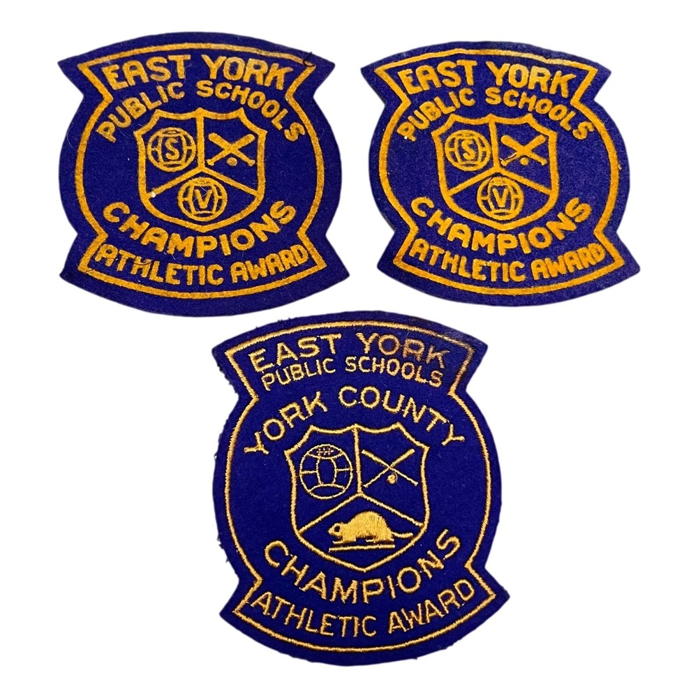 Crests Patch Lot 3 East York Public School Campions Vintage 60s Ontario Canada